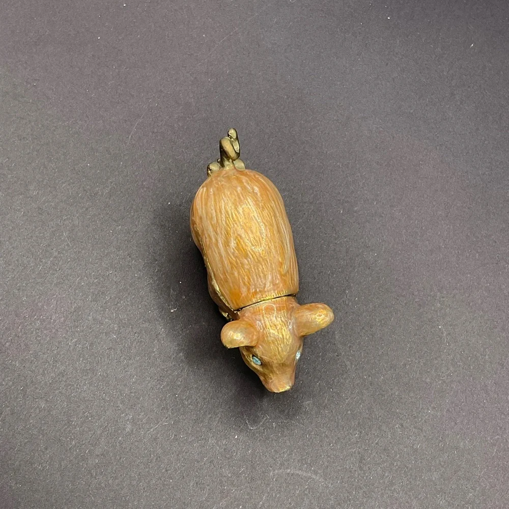 VINTAGE MONET ENAMELED PIG TRINKET‎ BOX